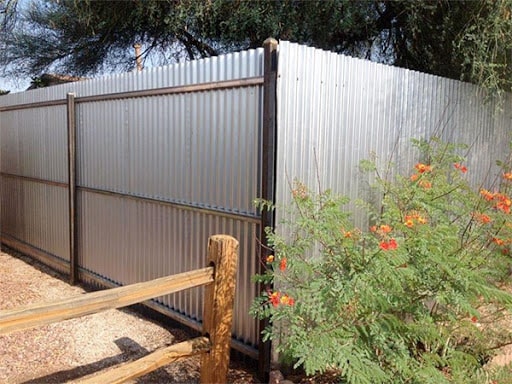 Corrugated Metal Fences Tucson Fence, How To Build A Horizontal Corrugated Metal Fence